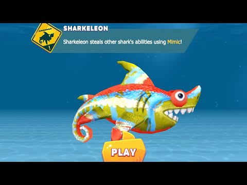 Hungry Shark evolution Playing with Sharkeleon (mimic shark)