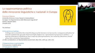 II. La rappresentanza delle minoranze linguistiche - 28/04/2022