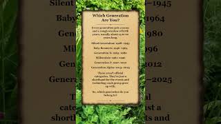 Download lagu Which Generation Are You? (Exact Years) mp3