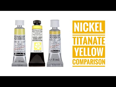 Nickel Titanate Yellow PY53 Watercolor Comparison - Daniel Smith - Schmincke - Da Vinci