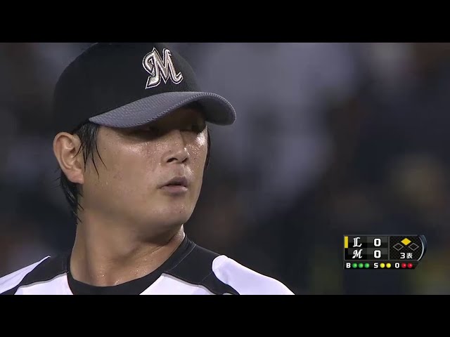 【3回表】 ホーム初勝利を目指して... マリーンズ・涌井 3回まで2安打 4奪三振 無失点!! 2014/8/9 M-L