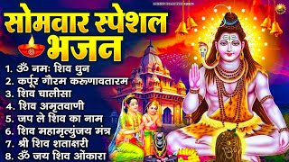 सोमवार भक्ति भजन : ॐ नमः शिवाय, कर्पूर गौरम करुणावतारं, शिव प्रार्थना, शिव अमृतवाणी, चालीसा व आरती