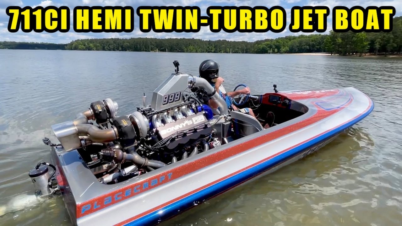I Run 130 mph in my Twin Turbo Jet Boat!!