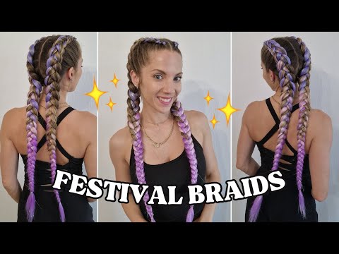 🦄 HOW TO FEED IN DUTCH BRAIDS : dutch braid with extensions FESTIVAL SUMMER 2024 🦄