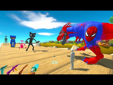 SPIDERMAN T-REX  FPS AVATAR in DEATH TRAP RESCUE MISSION - Animal revolt battle simulator