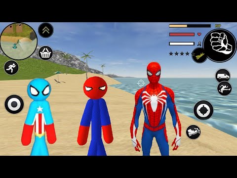 Süper Kahraman Çöp Adam - Best Flying Spider Stickman Rope Hero New Update #3 - Android Gameplay