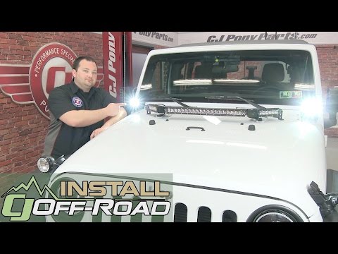 Jeep Wrangler JK ZROADZ A-Pillar Lower Windshield Bracket Kit w/ 3" LED Cubes 2007-2018 Installation