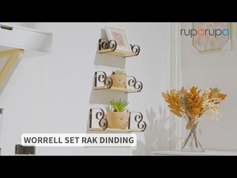 Gambar Informa Worrell Set 3 Pcs Rak Dinding - Cokelat Oak