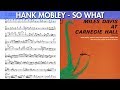 Hank Mobley Burning Solo on "So What" (Live at Carnegie Hall 1961) - Tenor Sax Solo Transcription