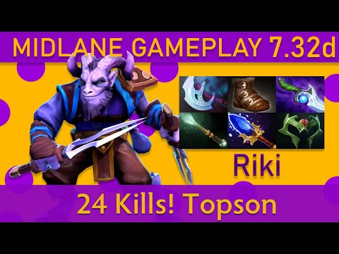 💥24 Kills! Topson Riki Mid Gameplay - Top MMR Dota 2
