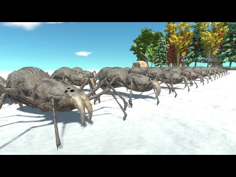 Saber Toothed Spider X30 VS Secondary Boss X10 Each Factions - Animal Revolt Battle Simulator