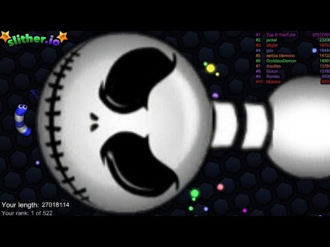 Slither.io A.I SCARY SMILE vs Tiny Pro Snakes - Epic Skin Slitherio Vip Gameplay - World Record