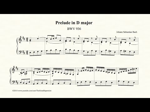 Bach, Prelude in D major, BWV 936