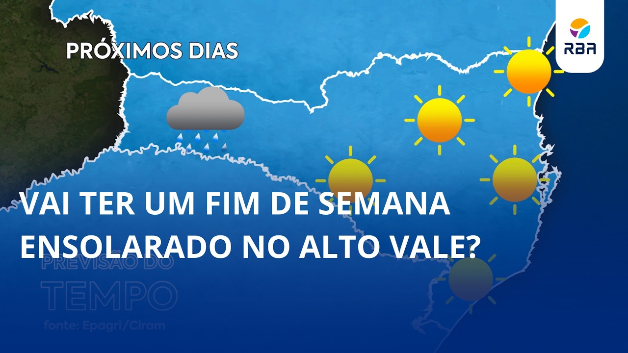 Vamos ter um fim de semana ensolarado no Alto Vale?