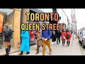 Toronto Saturday Queen Street Downtown Walking Tour Canada 4K
