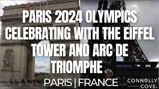 Paris 2024 Olympics Celebrating with the Eiffel Tower and Arc de Triomphe | Paris | France