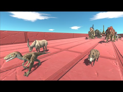 Race to eat  BOAR, VELOCIRAPTOR & BUFFALO - Animal Revolt Battle Simulator
