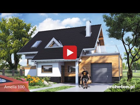 Projekt domu Amelia 100 - archeton pl - z użytkowym poddaszem 156,1 m2