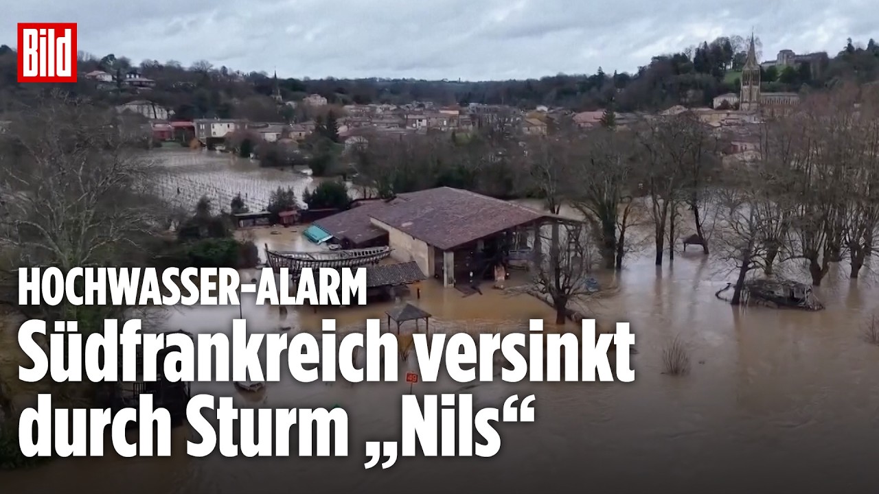 Hochwasser in Südfrankreich: Sturm „Nils“ überflutet ganze Regionen