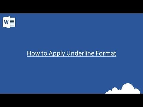 Word - How to Apply Underline Format to Text