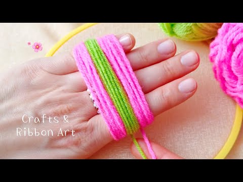 It's so Beautiful !! Superb Flower Craft Idea with Wool - DIY Amazing Woolen Flowers