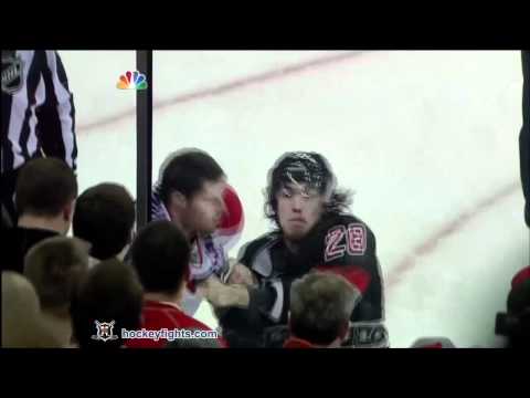 Troy Brouwer vs Justin Faulk Feb 20, 2012