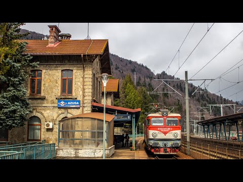 IRN347 cu EA 477-268 la tracțiune părăsind Gara Azuga