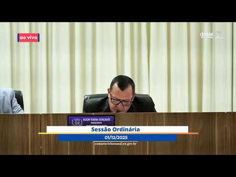 Câmara Municipal de Rio Bananal ao vivo 01/12/2025