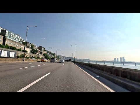 Condução em 4K | Passeio com vista para o rio Seul Han
