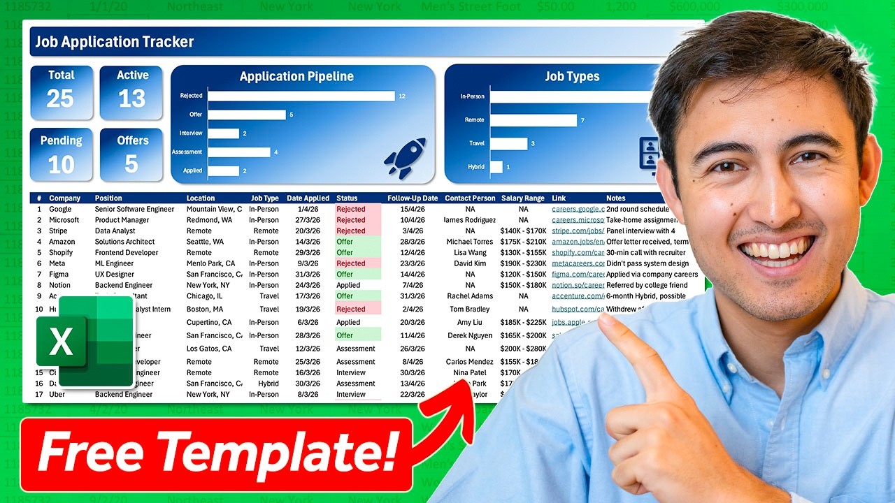 Build a Job Application Tracker in Excel (+ Free Template)