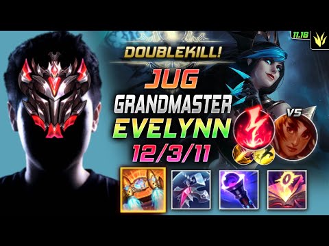 GrandMaster Evelynn Jungle vs Taliyah - 천상계 장인 정글 이블린 템트리 룬 벨트 감전 イブリン Эвелинн 痛苦之拥 - LOL KR 11.16