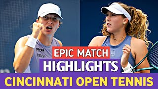 Iga Swiatek vs Mirra Andreeva Bestest Match Ever Tennis Highlights - Cincinnati Open