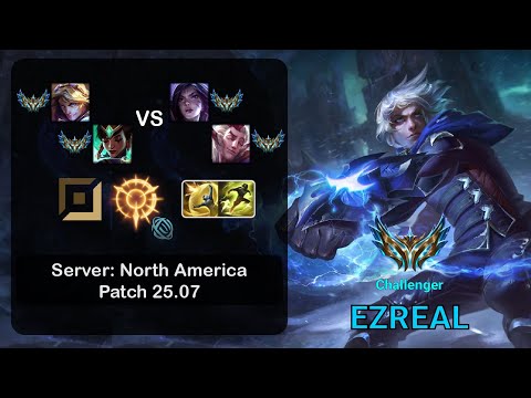 Ezreal ADC + Karma vs Kai'Sa + Rakan - NA Challenger - Patch 25.07