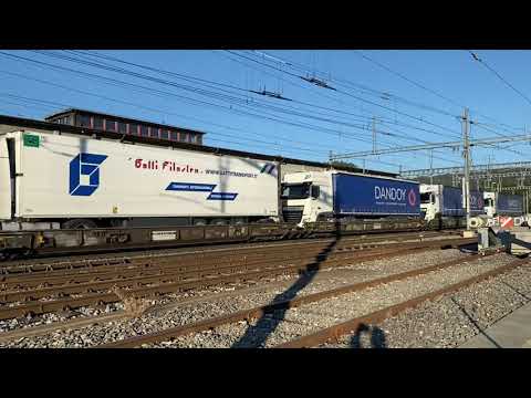 rAlpin AG Cargo Train at Burgdorf Station, Switzerland 10.10.2021, Original Sound