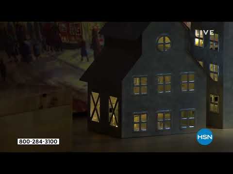 Emryn House 5pc Farmhouse Village Set with String Lights