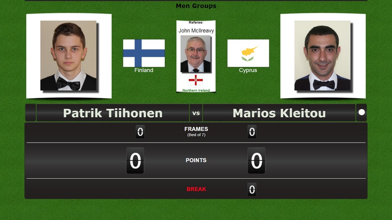 European Snooker Championships → Nicosia 2017 Patrik Tiihonen vs Marios Kleitou