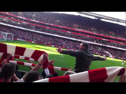Arsenal 5 Tottenham 2 Emirates Stadium 26 February 2012 Fans singing