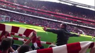 Arsenal 5 Tottenham 2 Emirates Stadium 26 February 2012 Fans singing