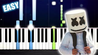 Marshmello - Alone - EASY Piano Tutorial by PlutaX