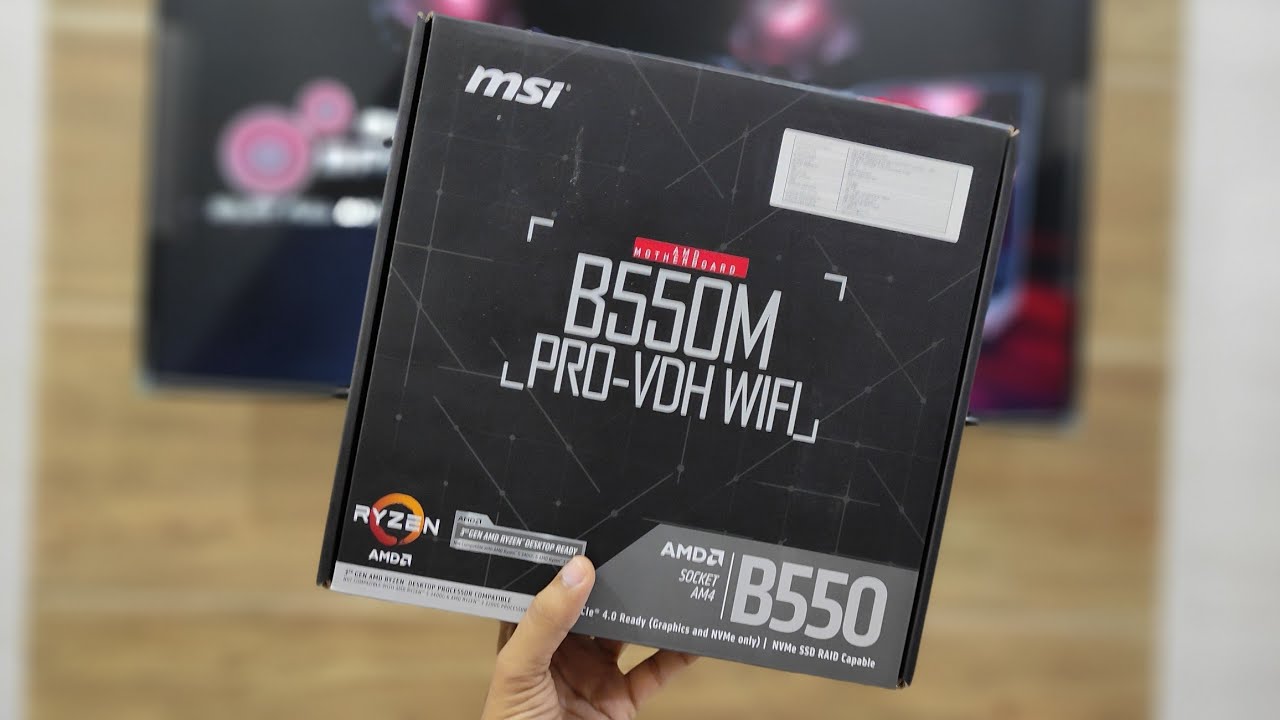 Материнская плата MSI B550M PRO-VDH WIFI Soc-AM4 AMD B550 4xDDR4 mATX AC`97 8ch(7.1) GbLAN RAID+HDMI+DP