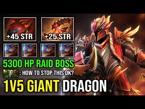 WTF 1v5 Giant Black Dragon 5300 HP Elder Form Brutal Frost Breath Unkillable Late Game Dota 2