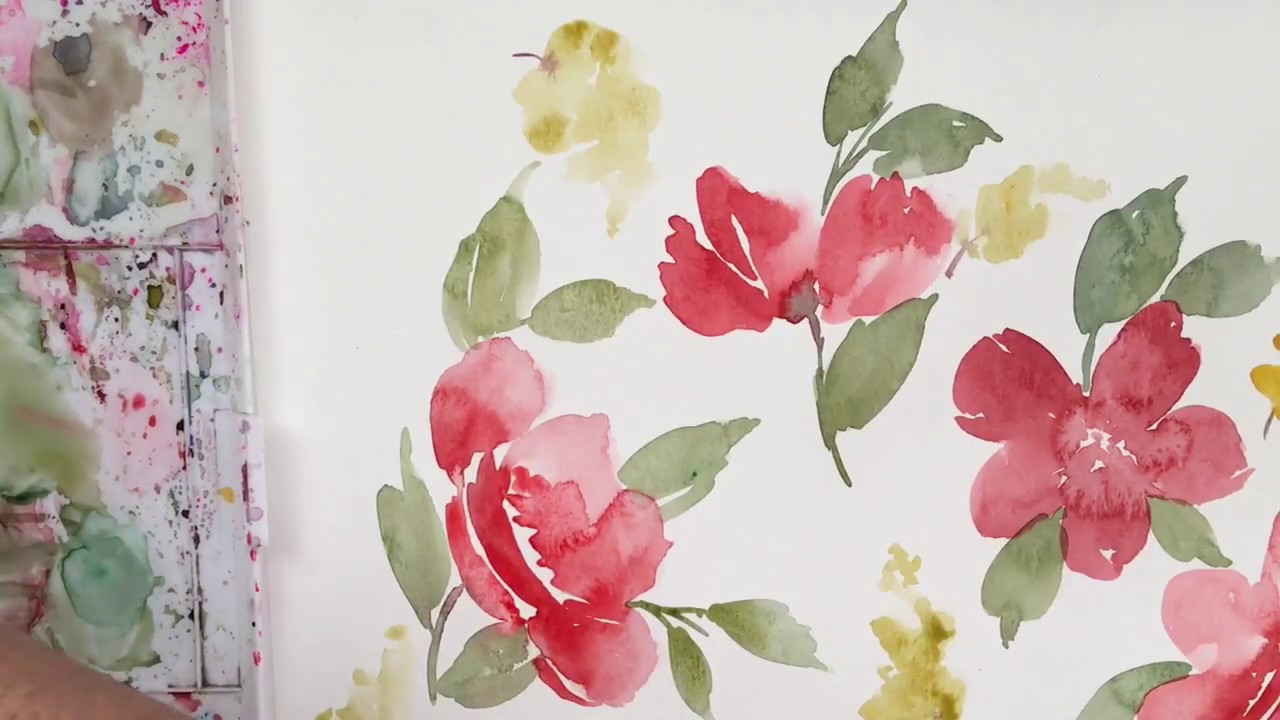 Red floral pattern