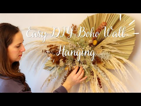 DIY Boho Dried Flower Wall Hanging (Easy Tutorial with Pampas Grass)