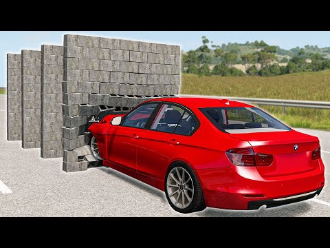 Cars vs Brick Wall – BeamNG.Drive