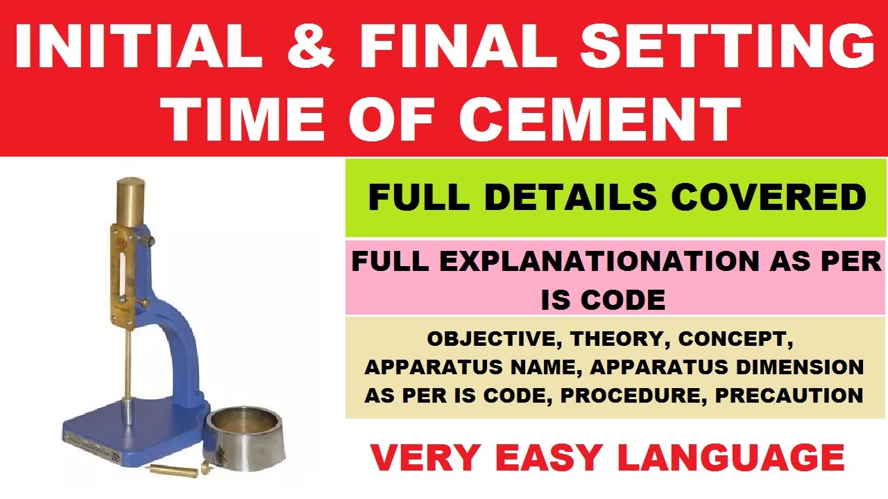 Initial and Final Setting Time of Cement in Hindi || Cement Lab Test by Learning Technology