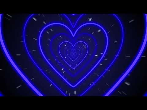 Neon Heart Background 💙 Blue Hearts Background | Led Lights Heart Background Video | Heart Wallpaper