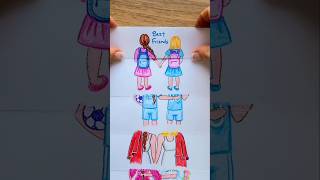 DiY Folding Card 🩵 Share with your BFF #art #artwork #paint #draw #drawing #bff #friends #diy