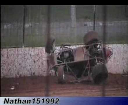 Matt Astrella huge crash at Nowra Speedway