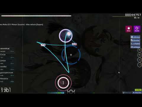 osu! Aoshima Moka - Kibo Refrain [Expert] (7.68* RX DT) | 1 miss
