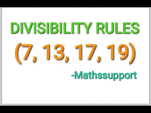 Divisibility rules for 7,13,17,19 (prime numbers) || mathssupport